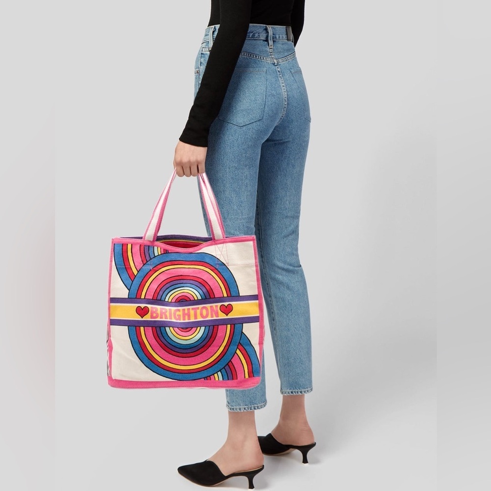 Brighton rainbow canvas heart tote - Picture 2 of 8